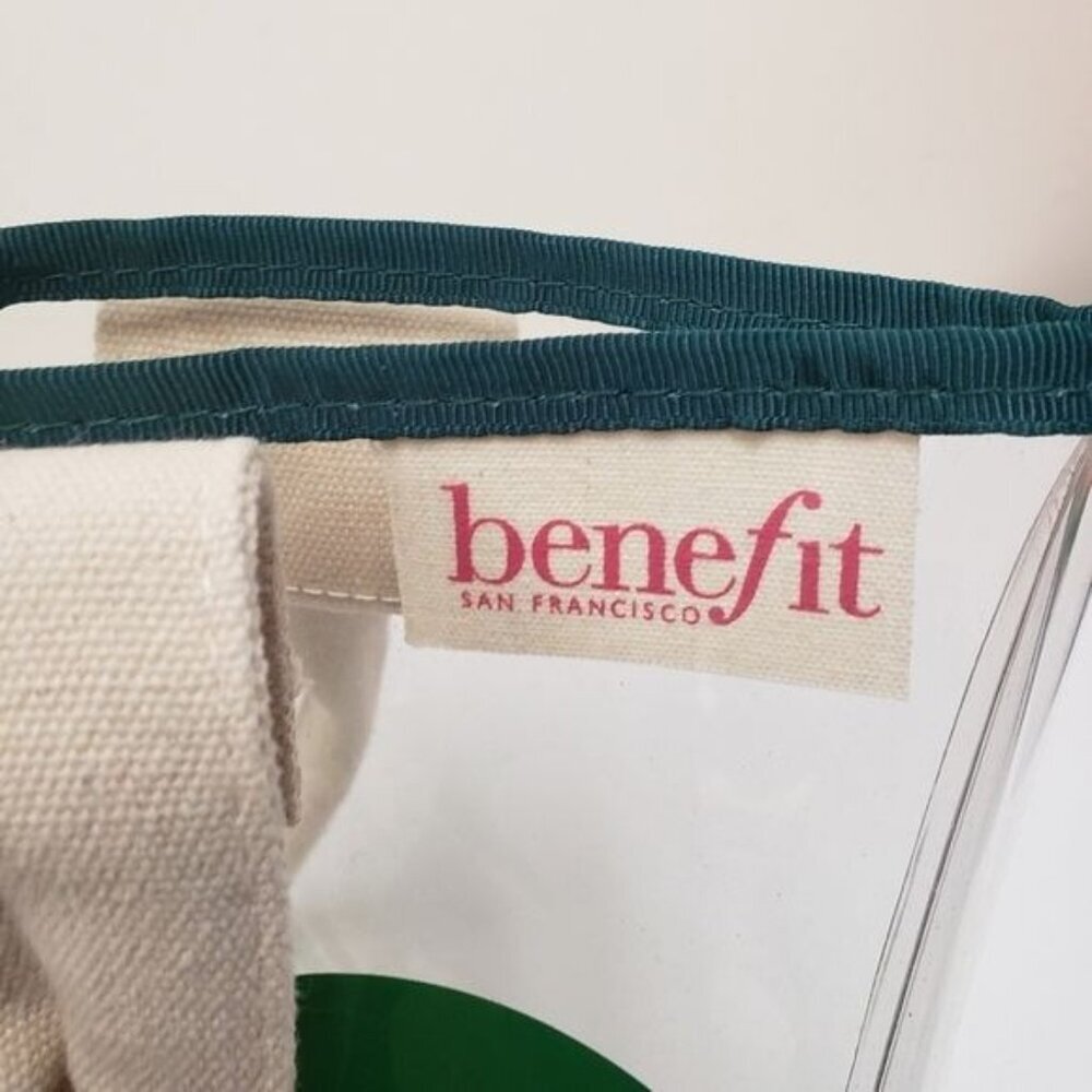 Benefit Beach Please Tote Bag Clear Canvas Handles - Picture 5 of 10